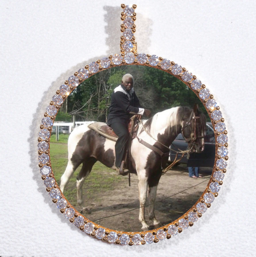 LARGE 3D CIRCLE CUSTOM PICTURE PENDANT