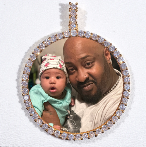 LARGE 3D CIRCLE CUSTOM PICTURE PENDANT
