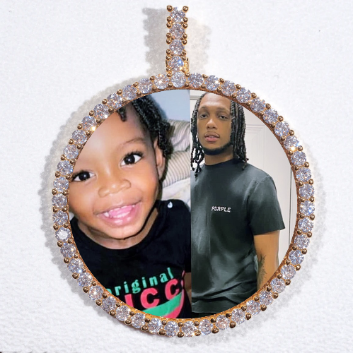 LARGE 3D CIRCLE CUSTOM PICTURE PENDANT