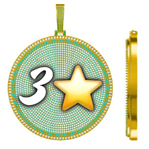 CUSTOM LETTER NECKLACE 3D BIG DISC
