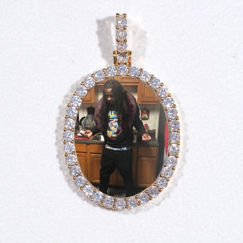 3D Oval Custom Picture Pendant