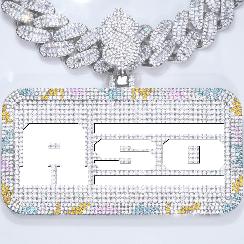 CUSTOM LETTER NECKLACE 3D COLORFUL SQUARE