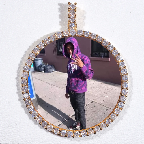 LARGE 3D CIRCLE CUSTOM PICTURE PENDANT