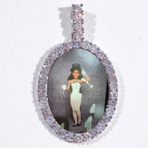 Large 3D Oval Custom Picture Pendant