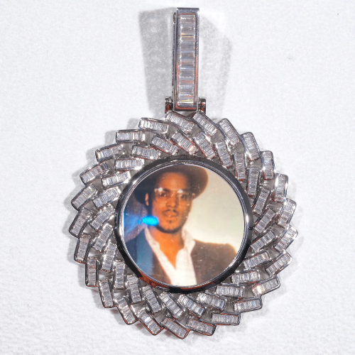 Large 3D Baguette Custom Picture Pendant