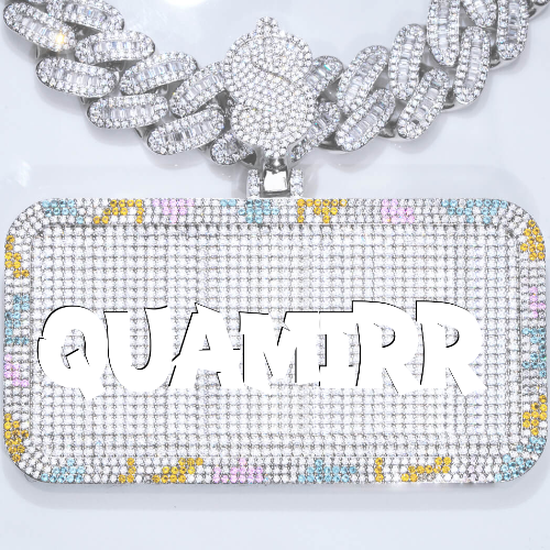 CUSTOM LETTER NECKLACE 3D COLORFUL SQUARE