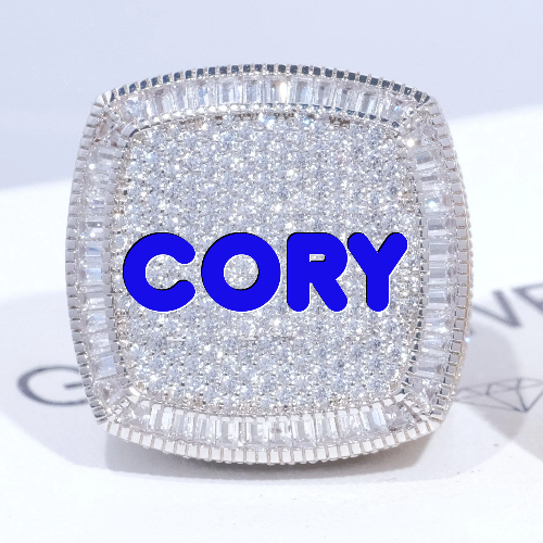 CUSTOM LETTER 3D ICED RING