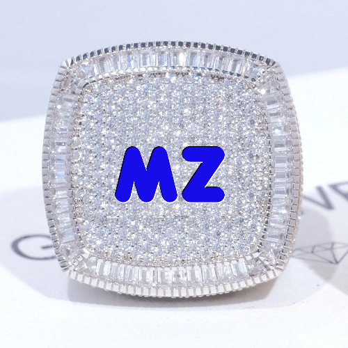 CUSTOM LETTER 3D ICED RING