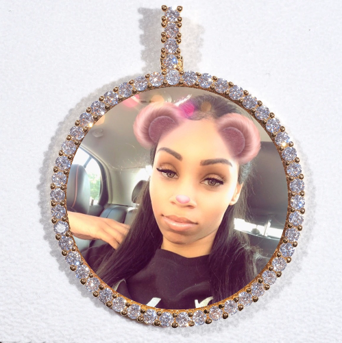 LARGE 3D CIRCLE CUSTOM PICTURE PENDANT