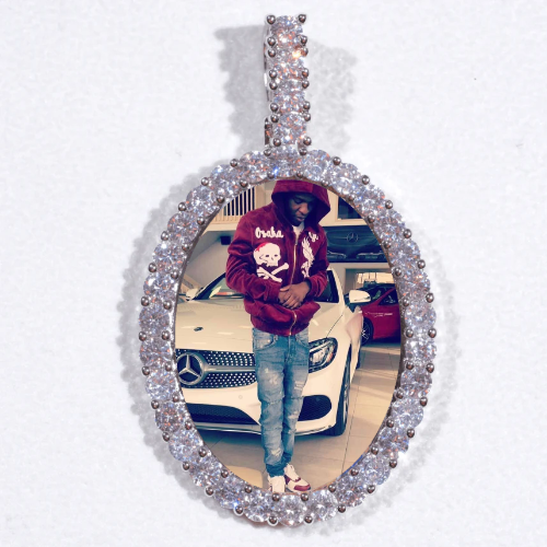 Large 3D Oval Custom Picture Pendant