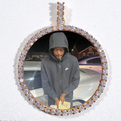 LARGE 3D CIRCLE CUSTOM PICTURE PENDANT