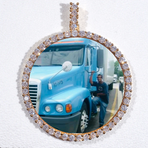 LARGE 3D CIRCLE CUSTOM PICTURE PENDANT