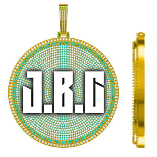 CUSTOM LETTER NECKLACE 3D BIG DISC