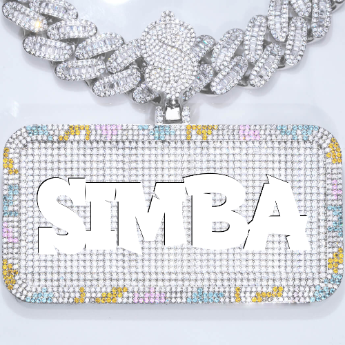 CUSTOM LETTER NECKLACE 3D COLORFUL SQUARE
