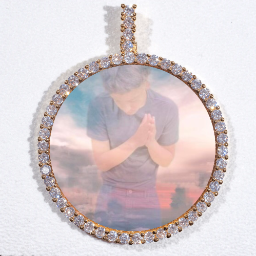 LARGE 3D CIRCLE CUSTOM PICTURE PENDANT
