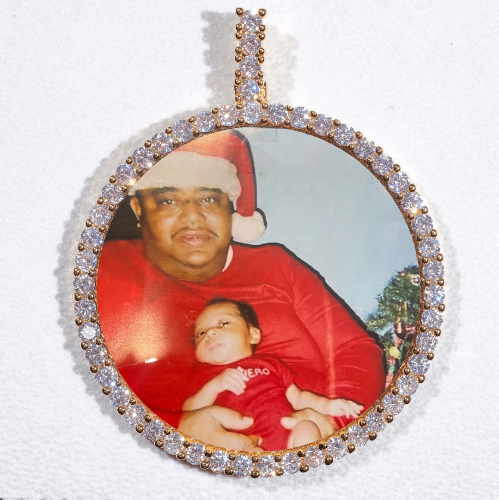 LARGE 3D CIRCLE CUSTOM PICTURE PENDANT