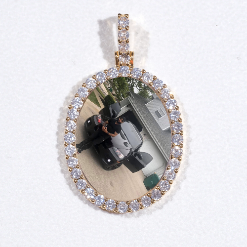 3D Oval Custom Picture Pendant