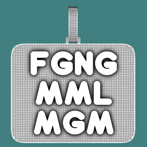 CUSTOM LETTER NECKLACE 3D BIG SQUARE