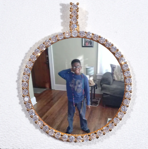 LARGE 3D CIRCLE CUSTOM PICTURE PENDANT