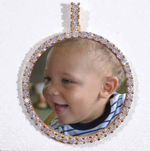 LARGE 3D CIRCLE CUSTOM PICTURE PENDANT