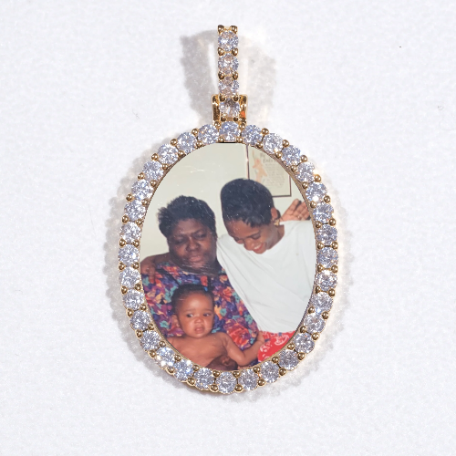 3D Oval Custom Picture Pendant
