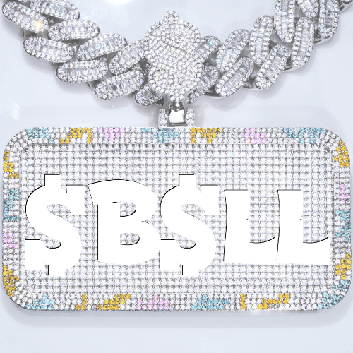 CUSTOM LETTER NECKLACE 3D COLORFUL SQUARE