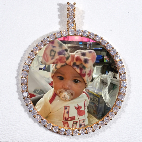 LARGE 3D CIRCLE CUSTOM PICTURE PENDANT