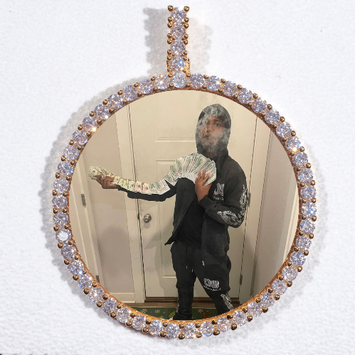 LARGE 3D CIRCLE CUSTOM PICTURE PENDANT