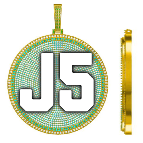 CUSTOM LETTER NECKLACE 3D BIG DISC