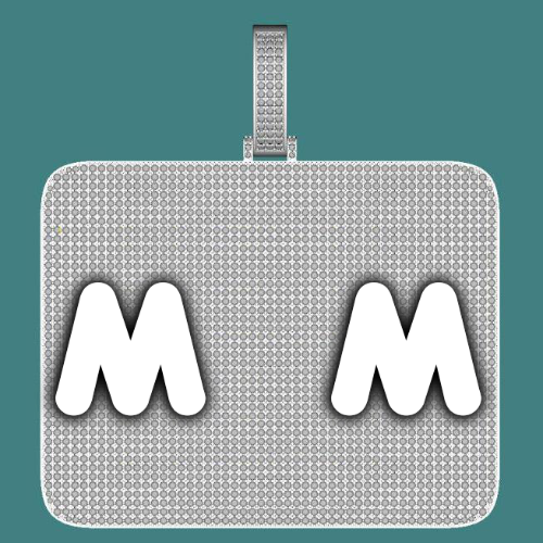 CUSTOM LETTER NECKLACE 3D BIG SQUARE