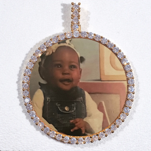 LARGE 3D CIRCLE CUSTOM PICTURE PENDANT