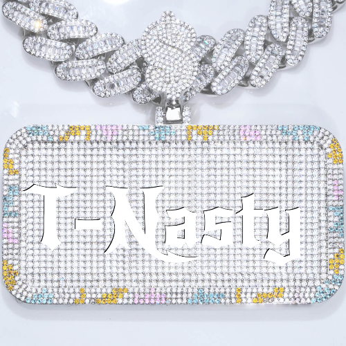 CUSTOM LETTER NECKLACE 3D COLORFUL SQUARE