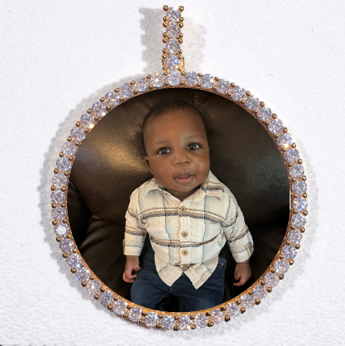 LARGE 3D CIRCLE CUSTOM PICTURE PENDANT
