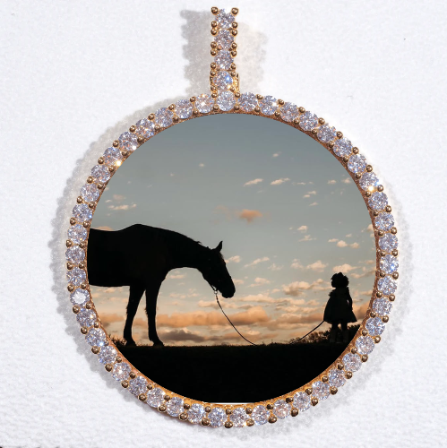 LARGE 3D CIRCLE CUSTOM PICTURE PENDANT
