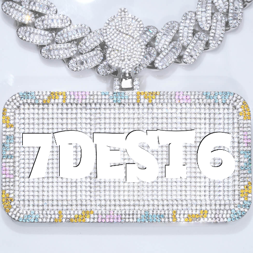 CUSTOM LETTER NECKLACE 3D COLORFUL SQUARE