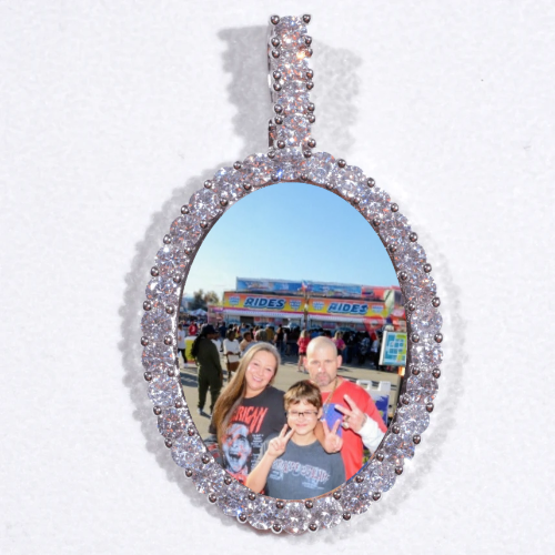Large 3D Oval Custom Picture Pendant