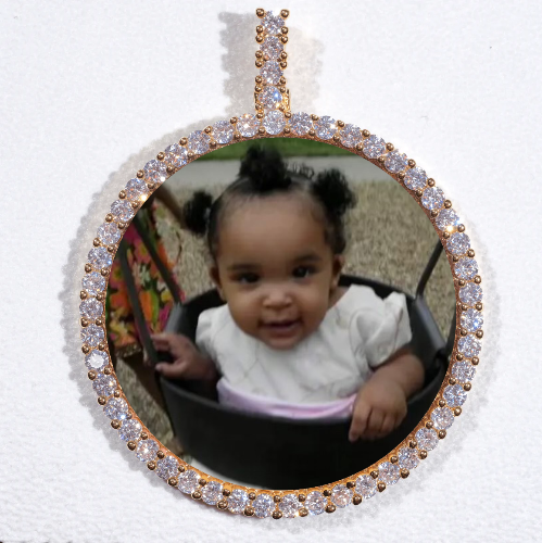 LARGE 3D CIRCLE CUSTOM PICTURE PENDANT