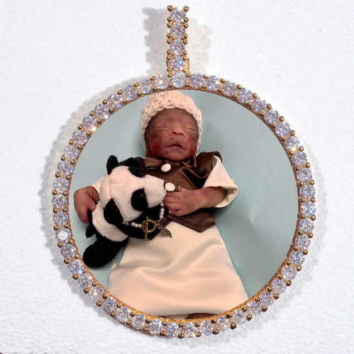 LARGE 3D CIRCLE CUSTOM PICTURE PENDANT
