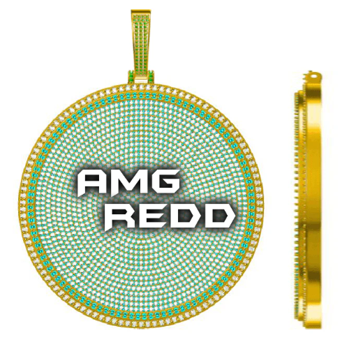 CUSTOM LETTER NECKLACE 3D BIG DISC