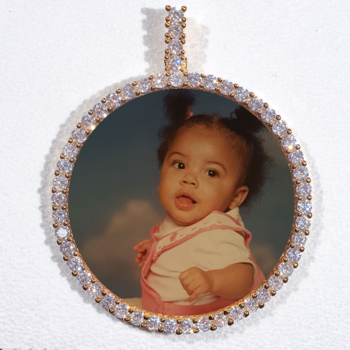 LARGE 3D CIRCLE CUSTOM PICTURE PENDANT