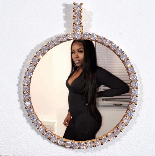 LARGE 3D CIRCLE CUSTOM PICTURE PENDANT