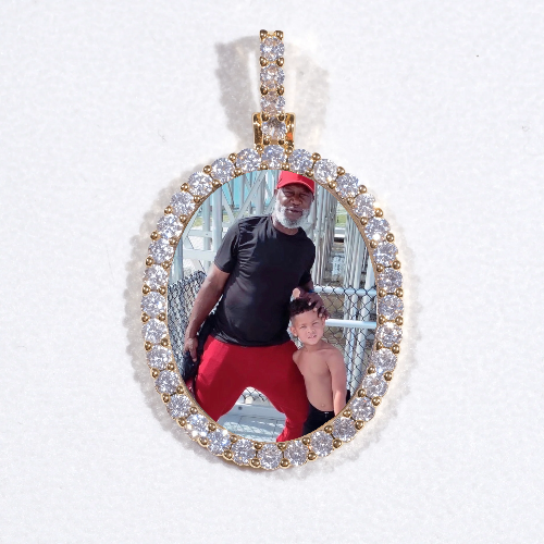 3D Oval Custom Picture Pendant
