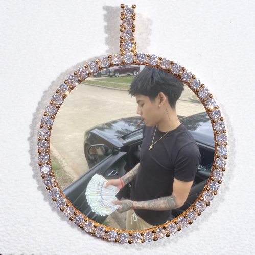 LARGE 3D CIRCLE CUSTOM PICTURE PENDANT