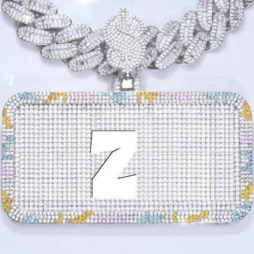 CUSTOM LETTER NECKLACE 3D COLORFUL SQUARE