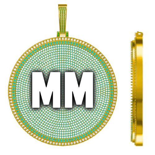 CUSTOM LETTER NECKLACE 3D BIG DISC