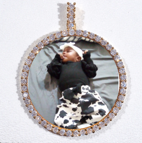 LARGE 3D CIRCLE CUSTOM PICTURE PENDANT