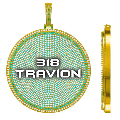 CUSTOM LETTER NECKLACE 3D BIG DISC