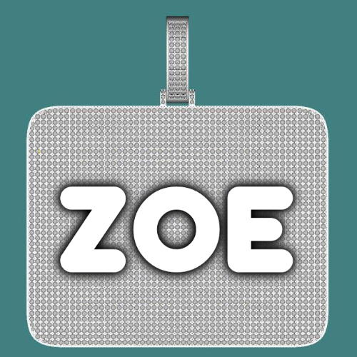 CUSTOM LETTER NECKLACE 3D BIG SQUARE