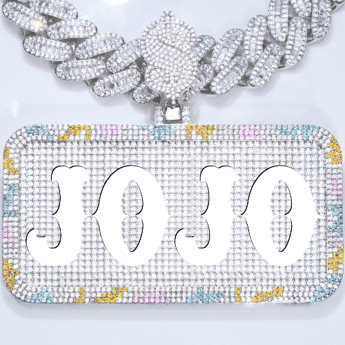 CUSTOM LETTER NECKLACE 3D COLORFUL SQUARE