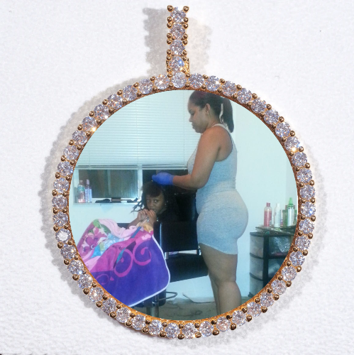 LARGE 3D CIRCLE CUSTOM PICTURE PENDANT